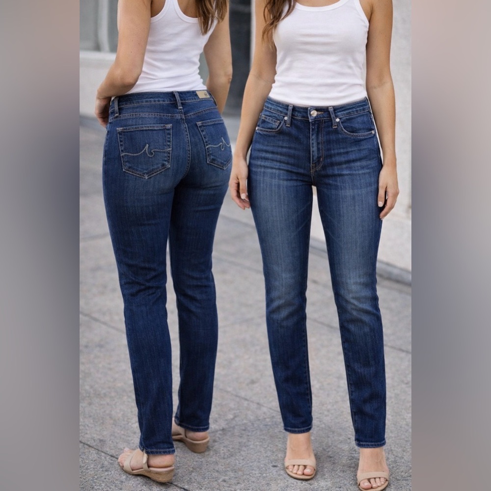 AG Adriano Goldschmied “The Prima” mid-rise Cigarette Denim Blue Jean Women 24R